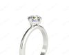 Solitaire Round Cut Four Claw Set Diamond Engagement Ring with Plain Band in 18K White