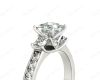 Princess Cut Trilogy Ring with Milgrain set shoulder diamond in Platinum