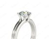 Solitaire Split Band Round Cut Four Claw Diamond Ring. in 18K White