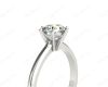 Solitaire Round Cut 6 Claw Diamond Engagement Ring With A Tapered Band  In 18K White