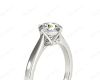 Art Deco Solitaire Round Cut Four Claw Diamond Ring  In 18K White