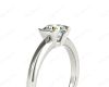 Round Cut Bezel Set Diamond Ring on a Plain Band. in 18K White