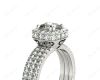 Cushion Cut Four Claw Set Diamond Engagement Ring in Platinum