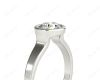 Round Cut Bezel Set Solitaire Engagement Ring With a Plain Band in Platinum