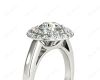 Round Cut Double Halo Diamond Engagement ring with claw set centre stone in Platinum