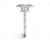 Marquise Cut Halo Diamond Engagement Ring with Claw Set Centre Stone with Pavé Set Side Stones in Platinum
