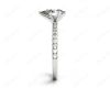 Marquise Cut Claw Set Diamond ring with pave set side stone in Platinum