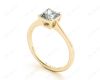 Princess Cut Classic Four claws Diamond Engagement Ring in 18K Yellow