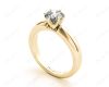 Round cut classic diamond solitaire ring with six claws setting in 18K Yellow