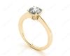 Unique Round Cut Classic Four Claws Diamond Solitaire Engagement Ring in 18K Yellow