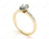 Pear Cut Diamond Engagement ring with six claws centre stone in 18K Yellow