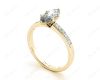 Marquise Cut Diamond Engagement ring with six claws centre stone in 18K Yellow