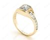 Radiant Cut Diamond Ring with Tension set centre stone in 18K Yellow