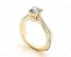 Princess Cut Diamond Engagement Ring with Claw set centre stone in 18K Yellow