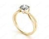 Round Cut Diamond Solitaire Ring claw set in 18K Yellow