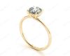 Round Cut Four Claw Set Diamond Ring with Plain Band in 18K Yellow