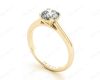 Round Cut Diamond Engagement Claw Set Solitaire Ring in 18K Yellow