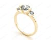 Round Cut Classic Trilogy Tension Set Diamond Ring in 18K Yellow