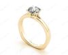 Solitaire Split Band Round Cut Four Claw Diamond Ring. in 18K Yellow