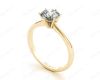 Solitaire Round Cut 6 Claw Diamond Engagement Ring With A Tapered Band  In 18K Yellow