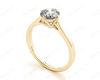 Art Deco Solitaire Round Cut Four Claw Diamond Ring In 18K Yellow