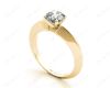 Round Cut Classic Four Claws Diamond Solitaire Ring in 18K Yellow