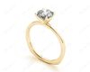 Round Cut Solitaire Four Claws Diamond Ring in 18K Yellow