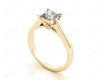 Princess Cut Diamond Engagement Ring with Claw set centre stone in 18K Yellow