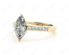 Marquise Cut Diamond Engagement ring with six claws centre stone in 18K Yellow