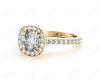 Cushion Cut Halo Diamond Engagement Ring with Claw Set Centre Stone in 18K Yellow