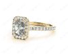 Radiant Cut Halo Diamond Engagement Ring with Claw Set Centre Stone in 18K Yellow