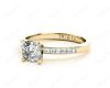 Cushion Cut Diamond Engagement ring with four claws centre stone in 18K Yellow