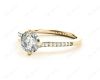 Round Cut Four Claws Prong set Twist Diamond Ring in 18K Yellow