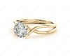 Round Cut Diamond Solitaire Ring claw set in 18K Yellow