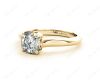 Cushion Cut Classic Four Claws Diamond Solitaire Ring in 18K Yellow