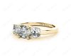 Cushion Cut Four Caw Trilogy Diamond Engagement Ring In 18K Yellow