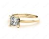 Princess Cut Solitaire Diamond Engagement Ring with Claw set centre stone with Knife-Edge Shoulders in 18K Yellow