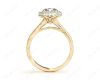 Vintage Style Double Halo Round Cut Diamond Engagement Ring With Claw Set Centre Stone in 18K Yellow