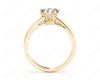 Vintage Style Round Cut Diamond Ring With Six Claws Set Centre Stone. in 18K Yellow