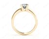Princess Cut V Setting Classic Four Claws Diamond Solitaire Ring in 18K Yellow