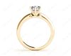 Round cut classic diamond solitaire ring with six claws setting in 18K Yellow