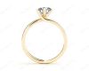 Round Cut Five Claw Twist band claw set diamond with grain set side stone in 18K Yellow