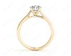 Round Cut Solitaire Four Claws Diamond Engagement Ring in 18K Yellow