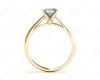 Princess Cut Four Claw Set Diamond Ring   in 18K Yellow