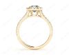Cushion Square Cut Halo Diamond Engagement Ring with Claw Set Centre Stone in 18K Yellow