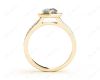 Pear Shape Halo Diamond ring with claw set centre stone in 18K Yellow