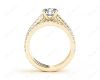 Round cut diamond wedding set rings with four claws setting in 18K Yellow