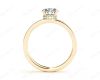 Round Cut Four Claw Set Diamond Ring with Round Pave Set Side Stones in 18K Yellow