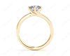 Round Cut Four Claws Prong set Twist Diamond Ring in 18K Yellow