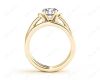 Round cut diamond wedding set rings with channel set shoulders in 18K Yellow